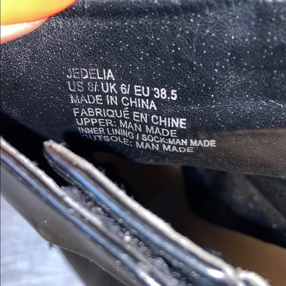 JustFab Jedalia Peep Toe Leather Sandal Heel - Picture 7 of 7